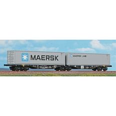 Dobbelt-containervogn litra Sggrss 80' med 2 stk. 40' MAERSK container 