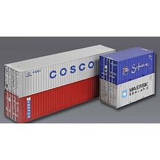 Set 4-pcs. Container 20 ft “Safmarine”, 20 ft “MAERSK Sealand”, 40 ft “COSCO” and 40 ft “CRONOS” 