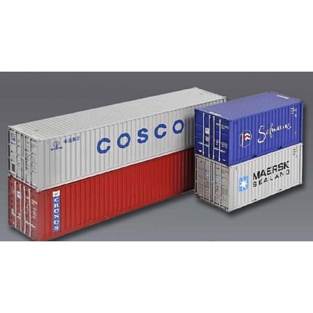 Set 4-pcs. Container 20 ft “Safmarine”, 20 ft “MAERSK Sealand”, 40 ft “COSCO” and 40 ft “CRONOS” 
