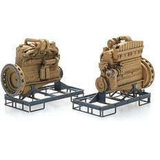 Industrial diesel engine on transport pallet 