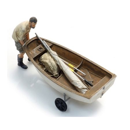 Sailing boat Optimist + trailer + figure 