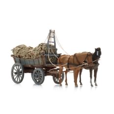Northern European hay wagon loaded 