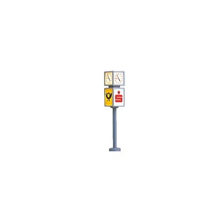 H0 Clock with Advertising Cube 