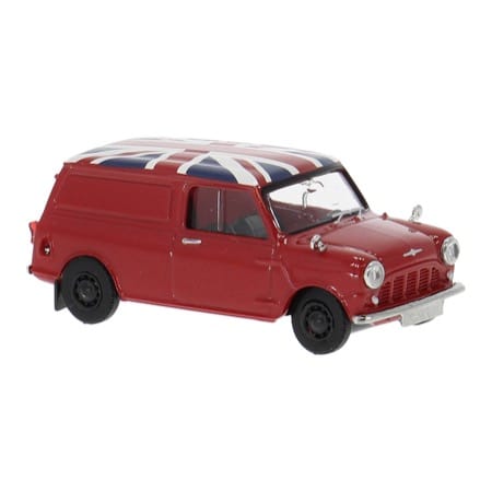 Brekina, Austin Mini Countryman, rot, 1960, Union Jack, 1:87 