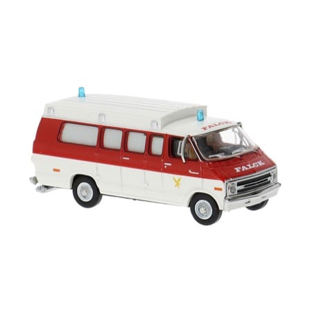 Brekina, Dodge B 200 Ambulance, 1975, Falck, 1:87 