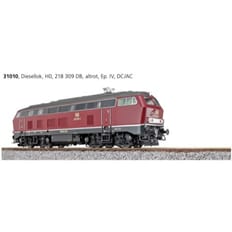 Diesellok, H0, BR 218, 218 309 DB, altrot, Ep IV, Vorbildzustand um 1986, Sound+Rauch, DC/AC 