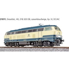 Diesellok, H0, BR 218, 218 320 DB, ozeanblau/beige, Ep IV, Vorbildzustand um 1987, Sound+Rauch, DC/AC 