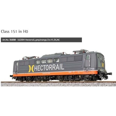 Electric engine, H0, BR 151, 162004 Hectorrail, grey/orange, Era VI, prototype around 2020, LokSound, Panto, DC/AC 