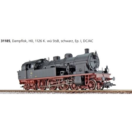Dampflok, H0, T18, 1126 K. wü StsB, Schwarz, Ep I, Vorbildzustand um 1923, LokSound, Doppelraucherzeuger, Rangierkupplung, DC/AC 