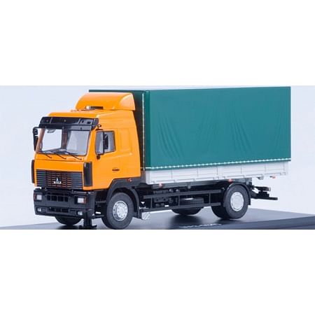 MAZ-5340 flatbed truck w. tent 