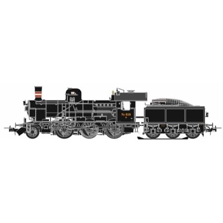 DSB D 818 damplokomotiv, DC analog DC