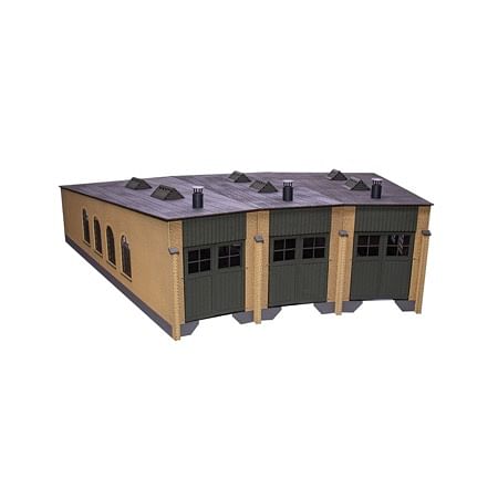 Remise med 3 spor Gul, 12 grader (Märklin C) 