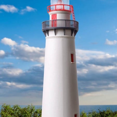 H0 Leuchtturm mit LED-Feuer 