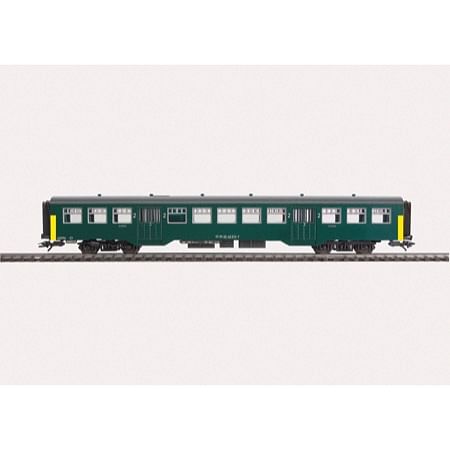 Typ M2 B11 der Belgischen Staatsbahnen (SNCB/NMBS), 2. Klasse. Kennzeichnung für die Zulassung in Wendezügen. 