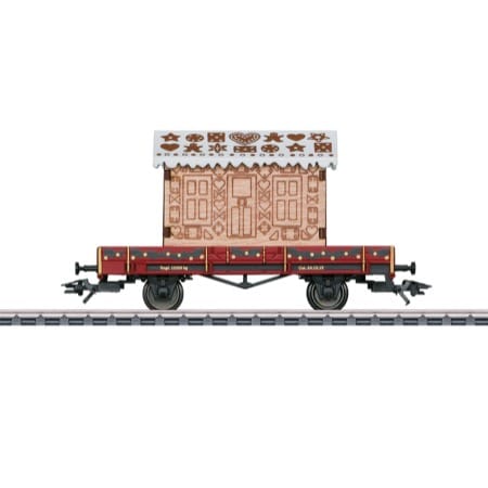 Niederbordwagen Bauart X 05. Fiktive Gestaltung zum Weihnachtsfest. 