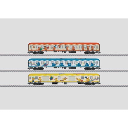 Personenwagen-Set "Maus-Showtrain". - WGmh 824 + Bm 235 + Dms 905.1 DB 