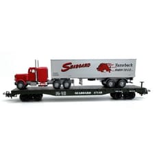 US fladvogn med SEABOARD trailer  