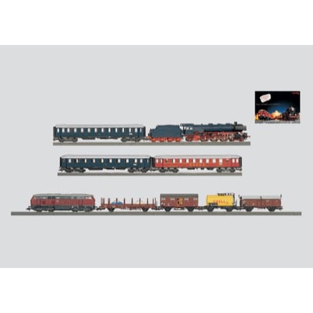 Premium-Start mit Güterzug und Personenzug sowie großer C-Gleis-Anlage, Digital-Zentraleinheit und Transformator - Mega-Start BR 03 DB / V160 DB 