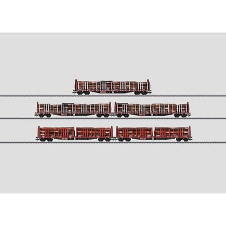 Set mit 5 Holztransportwagen. - Bauart Roos 639 
