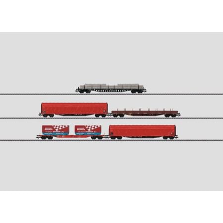 Güterwagen-Set. - Rs, Res, Rils, Sgns 
