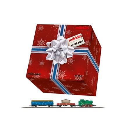 Weihnachts-Startpackung 230 Volt. Güterzug mit Gleisoval und entsprechender Stromversorgung. 