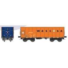 Off. Güterwag. Eamnos 57m³ "WASCOSA", orange/blau, geänd. Wag.nr., 11,3m 