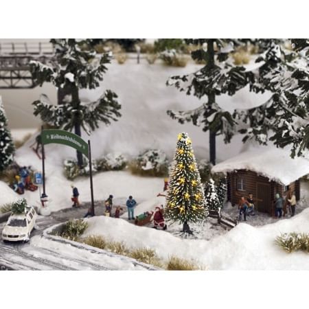 White Christmas Tree, illluminated 