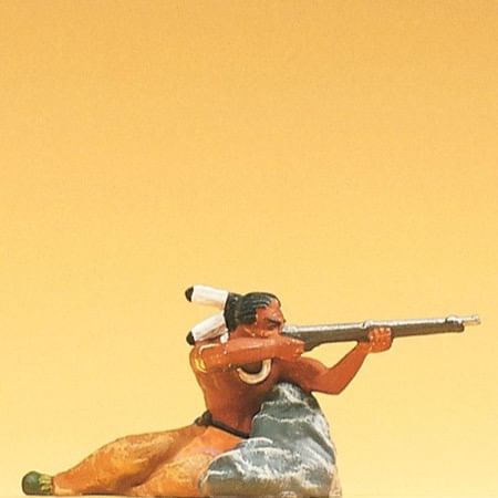 Indianer am Fels liegend, mit 