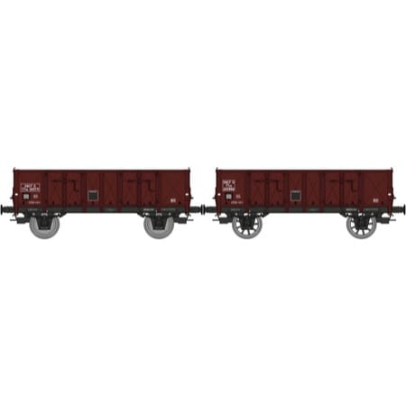 Set of 2 Gondola steel body N243 771 et 243 866 Ep.III SNCF 