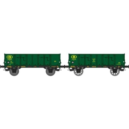 Set of 2 Gondola steel body N°100006 et 100165 Ep.III SNCB 