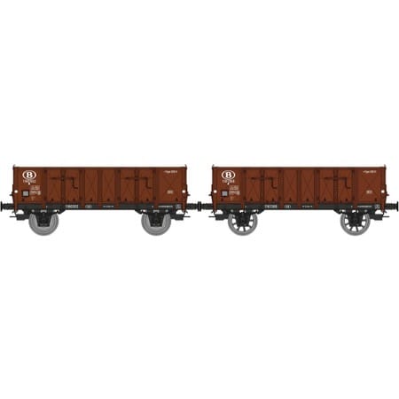 Set of 2 Gondola steel body N°1160302 et 1161368 Ep.III SNCB 
