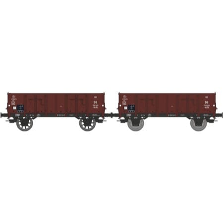 Set of 2 Gondola steel body N°701 125 Om19 et 703 201 Om19 Ep.III DB 