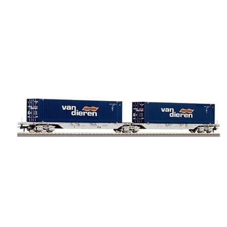 NS dobbelt containervogn VanDieren 