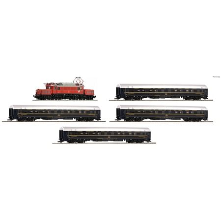 5-tlg. Set: Elektrolokomotive Rh 1020 und 4 CIWL Schlafwagen DC