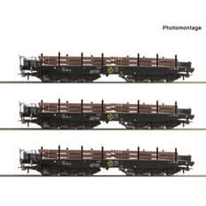 3-tlg. Set: Schwerlast-Flachwagen 