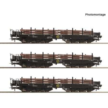 3-tlg. Set: Schwerlast-Flachwagen 