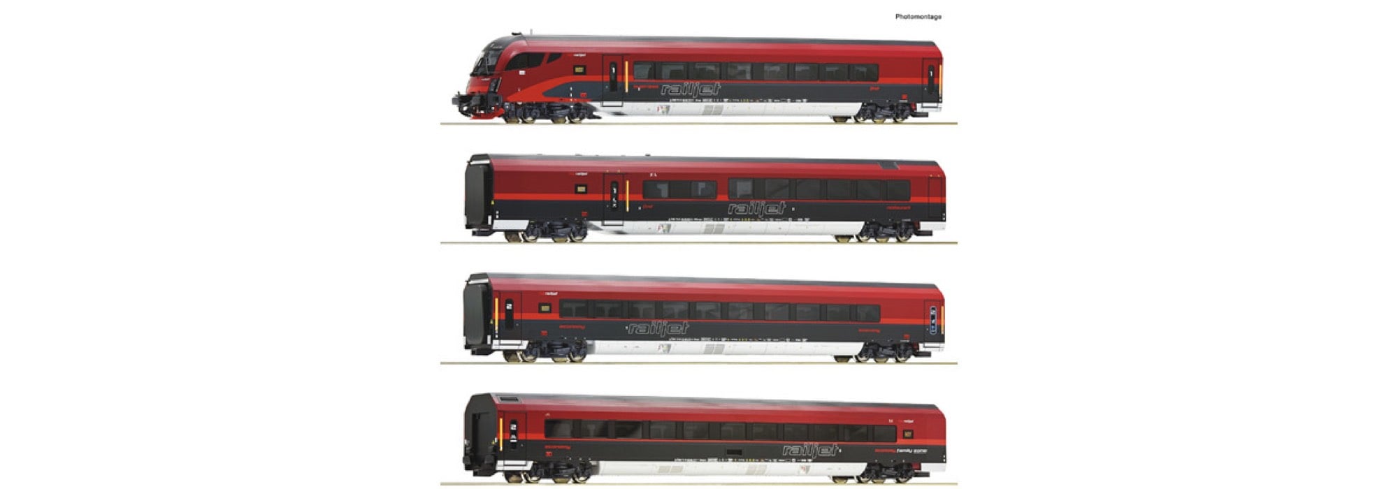 Roco 74039 - 4er Set Railjet ÖBB AC