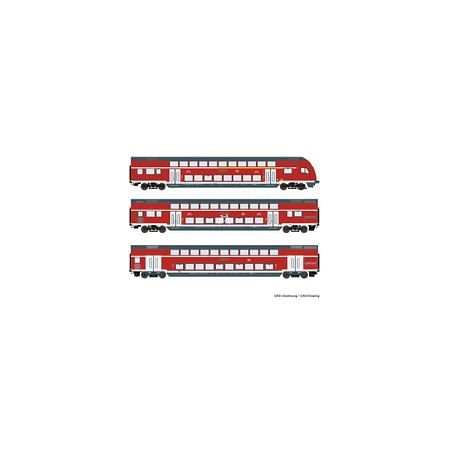 3-tlg. Set: Doppelstockwagen, DB AG DC