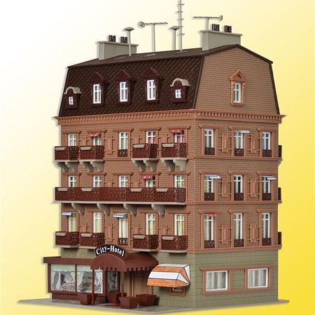 H0 City-Hotel mit Inneneinric 