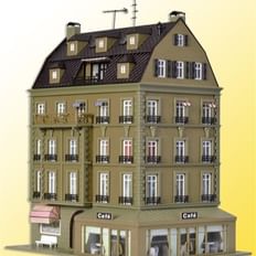 H0 Café mit Inneneinrichtung 